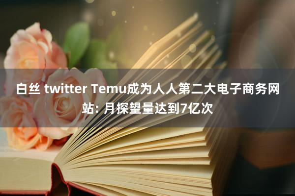 白丝 twitter Temu成为人人第二大电子商务网站: 月探望量达到7亿次