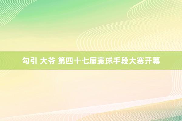 勾引 大爷 第四十七届寰球手段大赛开幕