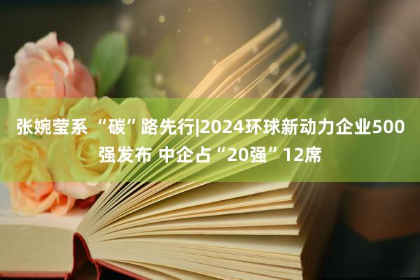 张婉莹系 “碳”路先行|2024环球新动力企业500强发布 中企占“20强”12席