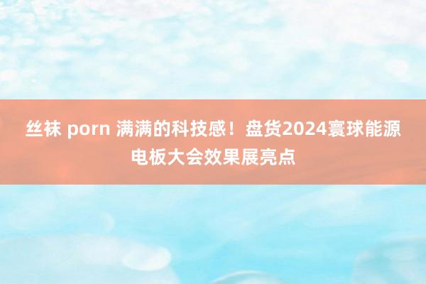 丝袜 porn 满满的科技感！盘货2024寰球能源电板大会效果展亮点