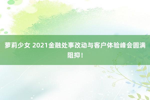 萝莉少女 2021金融处事改动与客户体验峰会圆满阻抑！