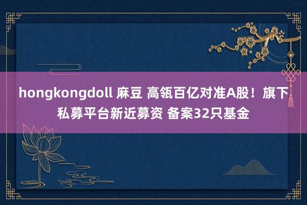 hongkongdoll 麻豆 高瓴百亿对准A股！旗下私募平台新近募资 备案32只基金