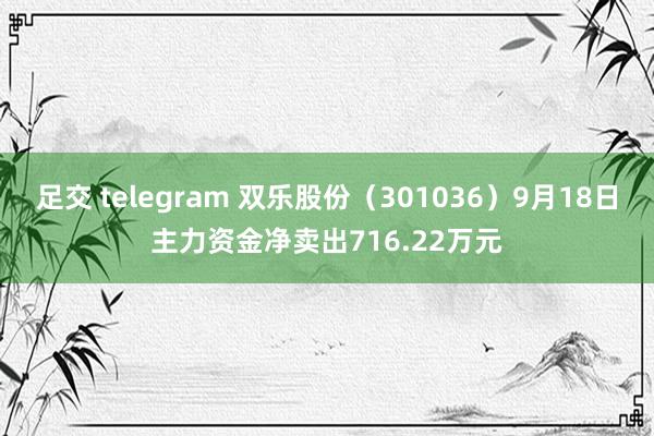 足交 telegram 双乐股份（301036）9月18日主力资金净卖出716.22万元