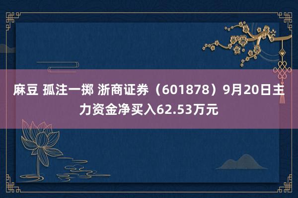 麻豆 孤注一掷 浙商证券（601878）9月20日主力资金净买入62.53万元