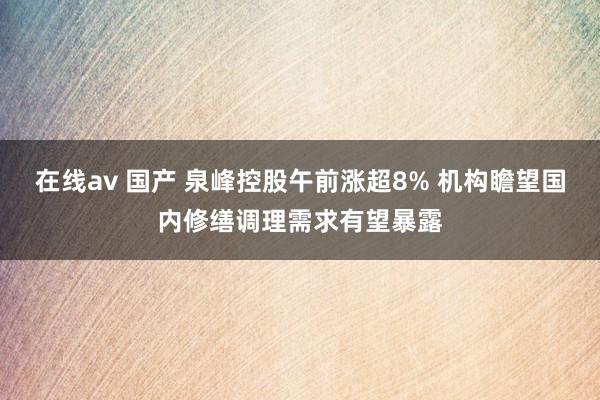 在线av 国产 泉峰控股午前涨超8% 机构瞻望国内修缮调理需求有望暴露