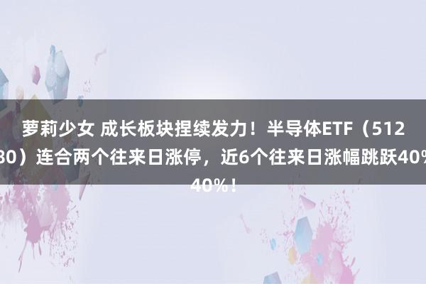 萝莉少女 成长板块捏续发力！半导体ETF（512480）连合两个往来日涨停，近6个往来日涨幅跳跃40%！