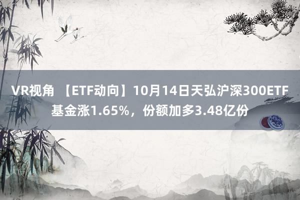 VR视角 【ETF动向】10月14日天弘沪深300ETF基金涨1.65%，份额加多3.48亿份