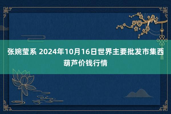 张婉莹系 2024年10月16日世界主要批发市集西葫芦价钱行情