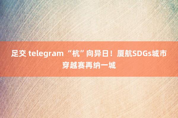 足交 telegram “杭”向异日！厦航SDGs城市穿越赛再纳一城