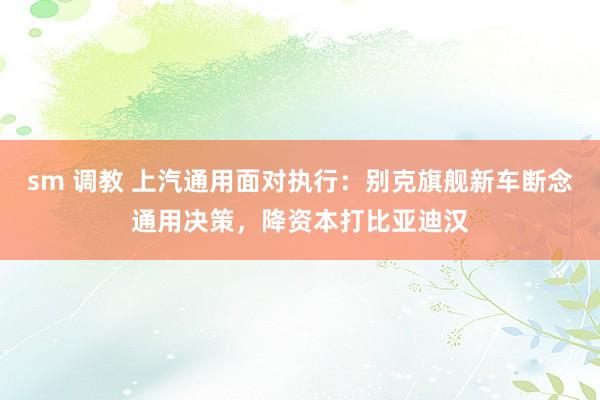 sm 调教 上汽通用面对执行：别克旗舰新车断念通用决策，降资本打比亚迪汉