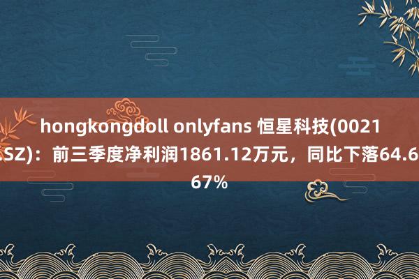 hongkongdoll onlyfans 恒星科技(002132.SZ)：前三季度净利润1861.12万元，同比下落64.67%