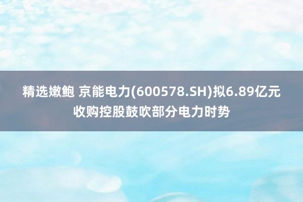 精选嫩鲍 京能电力(600578.SH)拟6.89亿元收购控股鼓吹部分电力时势