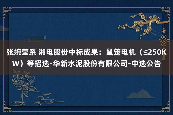 张婉莹系 湘电股份中标成果：鼠笼电机（≤250KW）等招选-华新水泥股份有限公司-中选公告